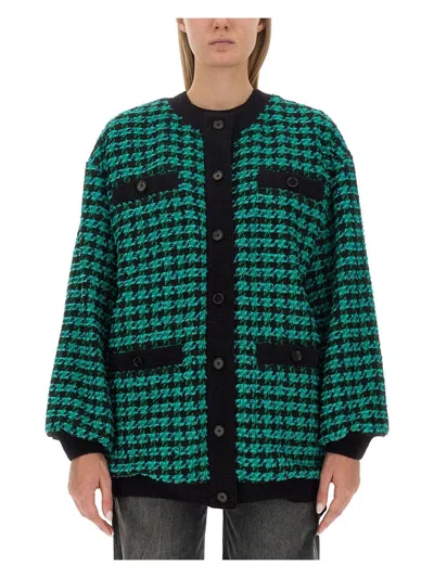 MSGM WOMEN'S HOUNDSTOOTH TWEED JACKET