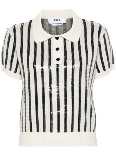 MSGM WOMEN'S MAGLIA/SWEATER WHITE | SIZE MEDIUM | 3741MDM207 COLOR 24771