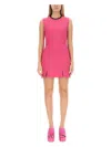 Msgm Cutout Mini Dress Front Slit In Pink