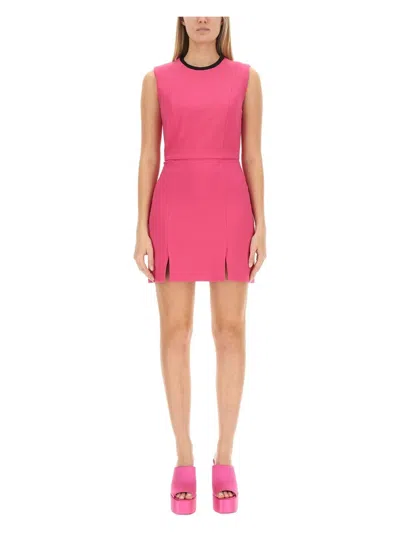 Msgm Cutout Mini Dress Front Slit In Pink