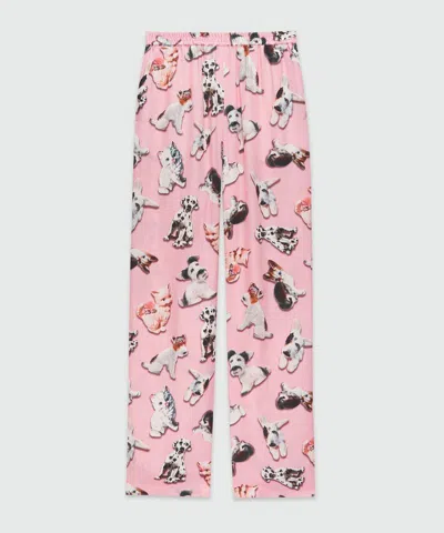 Msgm Straight-leg Satin Trousers In Pink