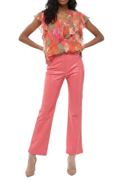 Msgm Women Pink Straight Fit Pants