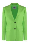 Msgm Fitted Blazer With Single Button Front In Green