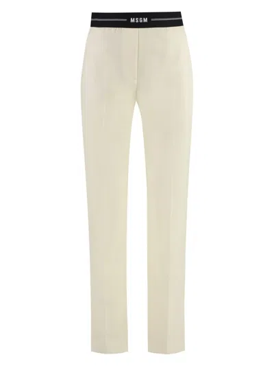 MSGM WOMEN'S WOOL TROUSERS