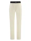Msgm Trousers Wool Elasticated Waistband In Neutral