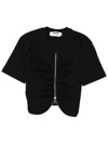 Msgm Zippered T-shirt In Black