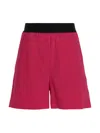 Msgm Wool Bermuda Shorts In Magenta