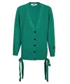 Msgm V-neck Cardigan In Green