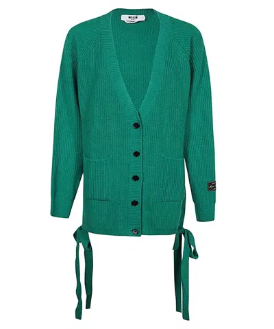 Msgm Wool-blend Cardigan In Green