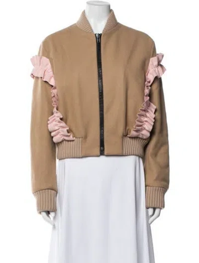 Pre-owned Msgm Wool Bomber Jacket In Neutral