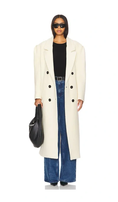 Msgm Wool Boucle Coat In 米白