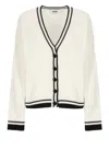 Msgm Wool Cardigan In White