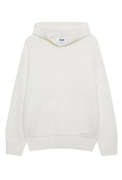 Msgm Wool-cashmere Blend Hoodie With Cozy Fit And Practical Pocket