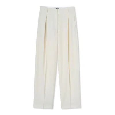 Msgm Wool Casual Women's Pants In White