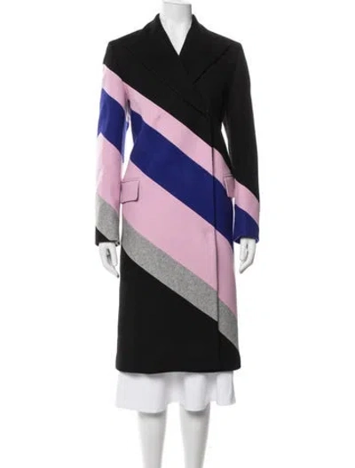 Pre-owned Msgm Wool Colorblock Pattern Coat In Multicolor