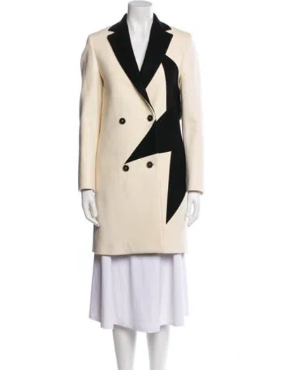 Pre-owned Msgm Wool Colorblock Pattern Coat In Neutral