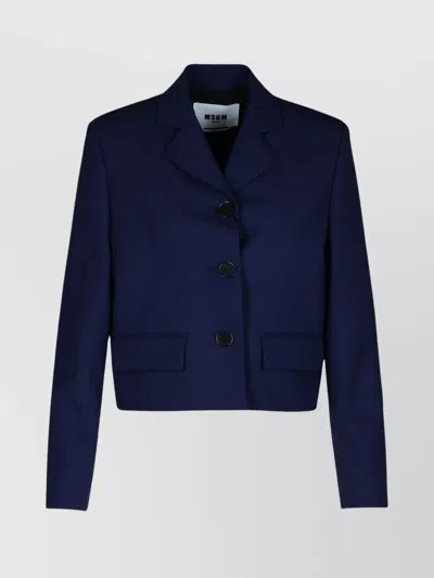 MSGM WOOL CROP BLAZER BUTTONED CUFFS