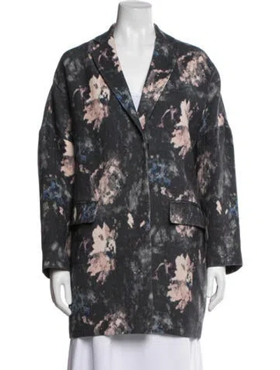 Pre-owned Msgm Wool Floral Print Blazer
