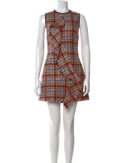 Pre-owned Msgm Wool Mini Dress In Orange