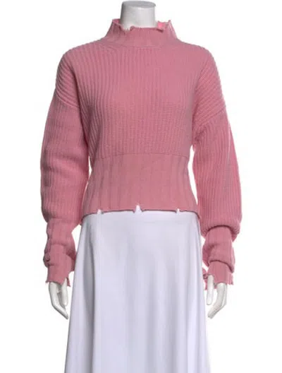 Pre-owned Msgm Wool Mock Neck Sweater In Pink