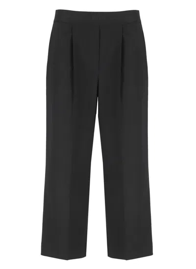 Msgm Wool Trousers In Black