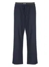 Msgm Wool Pants In Blue
