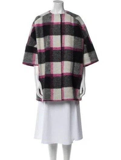 Pre-owned Msgm Wool Plaid Print Coat W/ Tags In Multi