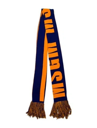 Pre-owned Msgm Wool Printed Scarf In Orange