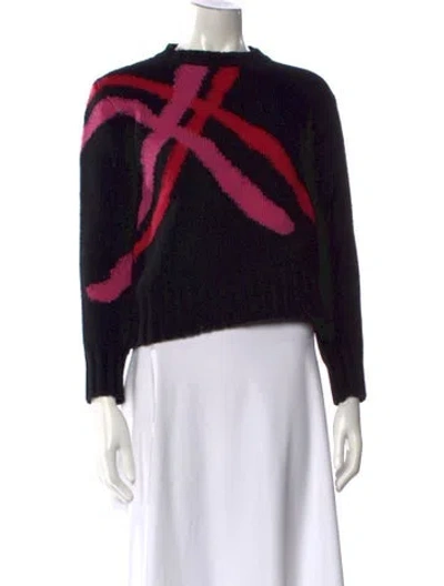 Pre-owned Msgm Wool Printed Sweater In Black