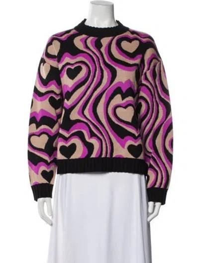Pre-owned Msgm Wool Printed Sweater In Black