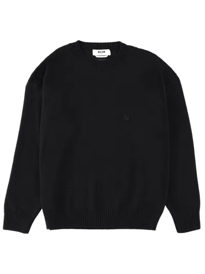 Msgm Wool Sweater In Black