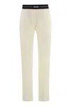 Msgm Trousers Wool Elasticated Waistband In Neutral