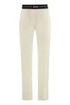 Msgm Trousers Wool Elasticated Waistband In Neutral
