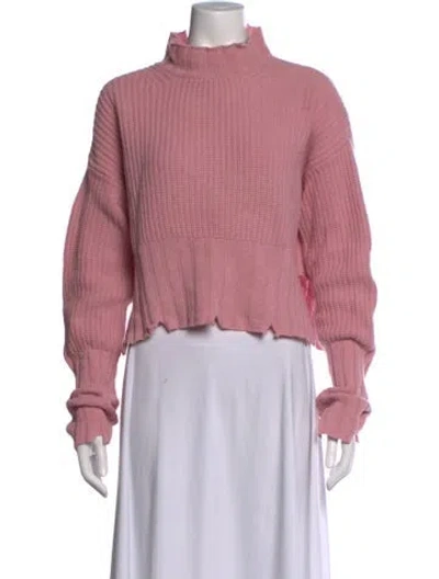 Pre-owned Msgm Wool Turtleneck Sweater In Pink