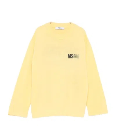 Msgm Wool-blend Jumper In Yellow