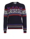 Msgm Woven Wool Blend Crewneck In Multi