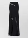 Msgm Neutral Long Flowing Lace Inserts Skirt In Black