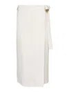 Msgm Wrap Midi Skirt In Blanco