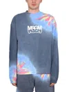 Msgm Burro Studio Logo Print Tie Dye Sweatshirt In Multicolour