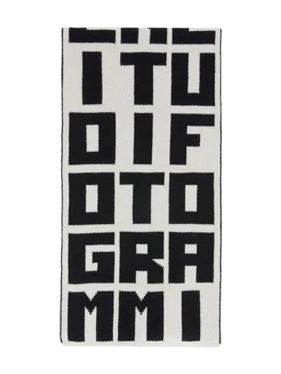 Msgm X Caterina Frongia Jacquard-knit Scarf In Black