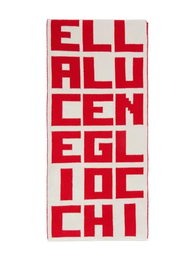 Msgm X Caterina Frongia Jacquard-knit Scarf In Neutral