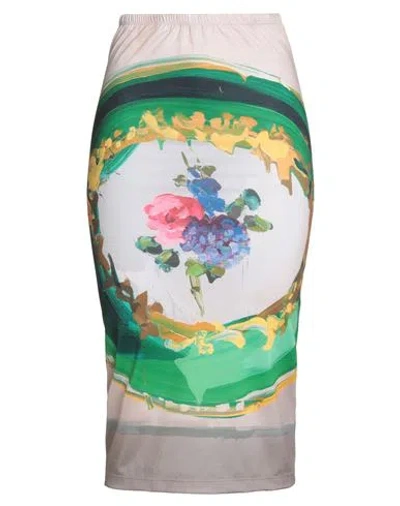 MSGM MSGM X JAN DE VLIEGHER WOMAN MIDI SKIRT BEIGE SIZE 6 POLYESTER, ELASTANE