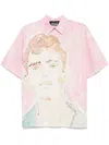 Msgm X Luke Edward Hall Illustration Style-print Shirt In Pink