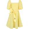 MSGM YELLOW DRESS FOR GIRL WITH LOGO