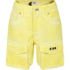 MSGM YELLOW SHORTS FOR GIRL WITH LOGO