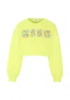 Msgm Yellow Sweatshirt For Girl With Logo In Yellow
