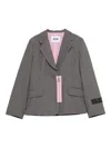 Msgm Zip-detail Jacket In Gray