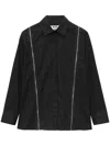 Msgm Zip-detail Long-sleeve Shirt In Black