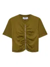 Msgm Zip-detail T-shirt In Brown
