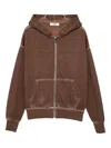 Msgm Zip-fastening Hoodie In Brown